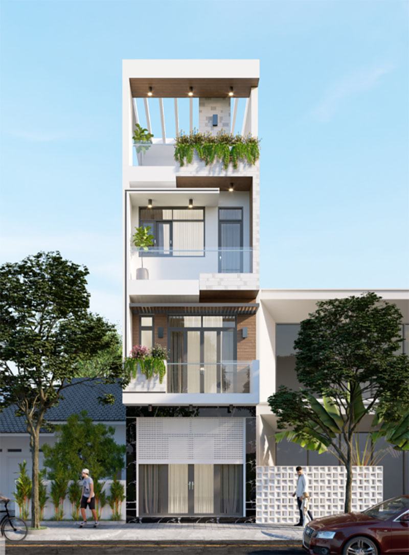 mẫu nhà phố Long An hiện đại